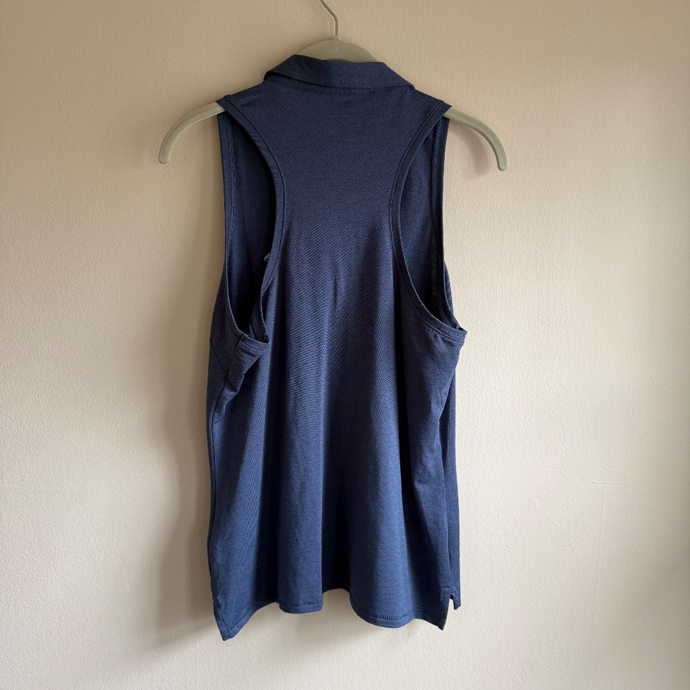 Travis Mathew Sleeveless Polo Tank Top in Navy Blue - Picture 6 of 6